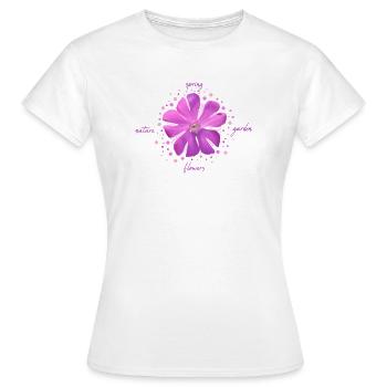 fleur rose fleurs roses - T-shirt Femme - blanc - Devant - AI Model Female 172 dark (172cm)