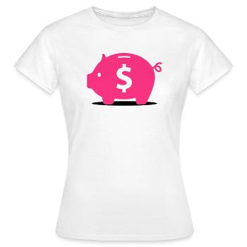 Tirelire rose - T-shirt Femme - blanc - Devant - AI Model Female 172 dark (172cm)