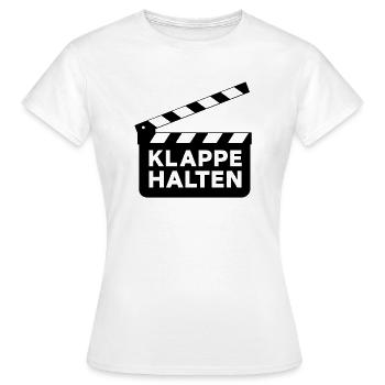 Klappe halten - Frauen T-Shirt - Weiß - Vorne - AI Model Female 172 dark (172cm)