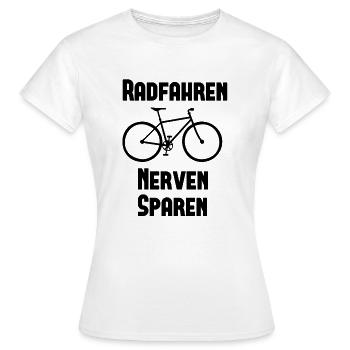 Radfahren Nerven Sparen - Frauen T-Shirt - Weiß - Vorne - AI Model Female 172 dark (172cm)