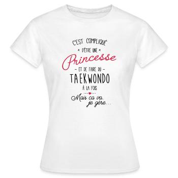 princesse et Taekwondo - T-shirt Femme - blanc - Devant - AI Model Female 172 dark (172cm)