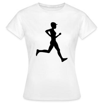 course a pied - T-shirt Femme - blanc - Devant - AI Model Female 172 dark (172cm)