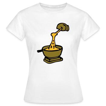 fondue spécialité culinaire suisse savoyard - T-shirt Femme - blanc - Devant - AI Model Female 172 dark (172cm)