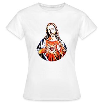 Jésus-Christ * contraste de Jésus-Christ - T-shirt Femme - blanc - Devant - AI Model Female 172 dark (172cm)