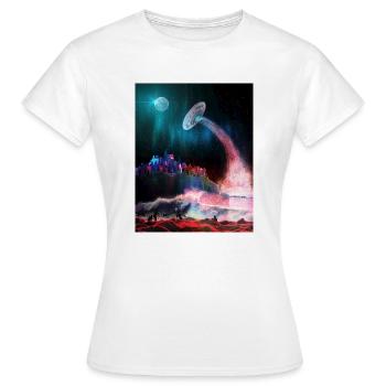 Spacetown Version 3 - Frauen T-Shirt - Weiß - Vorne - AI Model Female 172 dark (172cm)