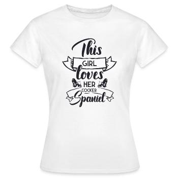 Épagneul cocker - T-shirt Femme - blanc - Devant - AI Model Female 172 dark (172cm)