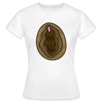 viva la vulva Feminismus Spruch - Frauen T-Shirt - Weiß - Vorne - AI Model Female 172 dark (172cm)