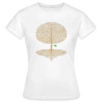 Laubbaum Krone Wald Eiche Buche Natur Ast Hoffnung - Frauen T-Shirt - Weiß - Vorne - AI Model Female 172 dark (172cm)