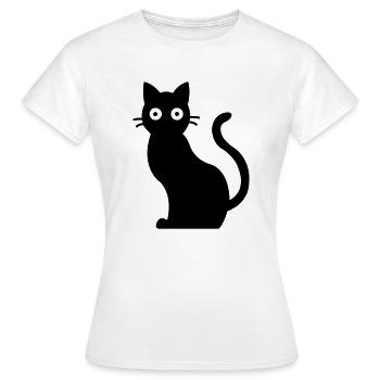 Chat Chat Noir - T-shirt Femme - blanc - Devant - AI Model Female 172 dark (172cm)