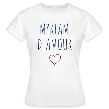 MYRIAM d'amour - COEUR - T-shirt Femme - blanc - Devant - AI Model Female 172 dark (172cm)