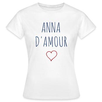 ANNA D'AMOUR - COEUR - T-shirt Femme - blanc - Devant - AI Model Female 172 dark (172cm)