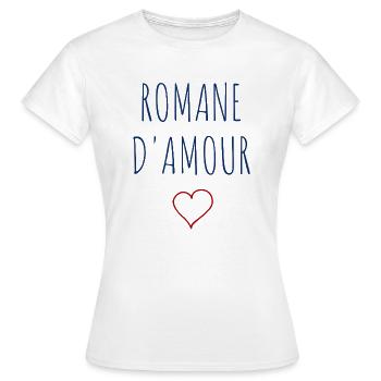 ROMANE D'AMOUR - COEUR - T-shirt Femme - blanc - Devant - AI Model Female 172 dark (172cm)