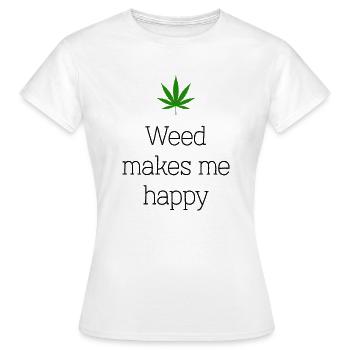 l’herbe me rend heureux cannabis marijuana - T-shirt Femme - blanc - Devant - AI Model Female 172 dark (172cm)