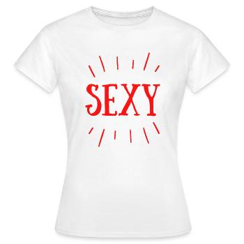 SEXY tout simplement - T-shirt Femme - blanc - Devant - AI Model Female 172 dark (172cm)