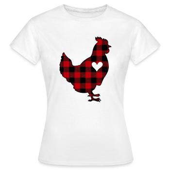 Buffalo Plaid Chicken - Women's T-Shirt - white - Front - AI Model Female 172 dark (172cm)