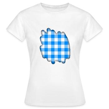 Arrière-plan Bavarois Check Pattern Shadow - T-shirt Femme - blanc - Devant - AI Model Female 172 dark (172cm)
