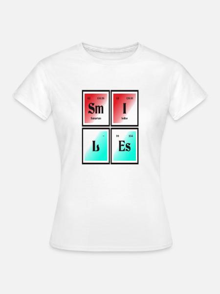 Lächelt | Periodensystem der Elemente - Frauen T-Shirt - Weiß