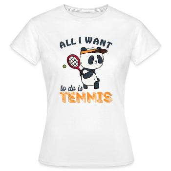 Panda Tennis Saying Sports Tennis Player Gift - Women's T-Shirt - white - Front - AI Model Female 172 dark (172cm)