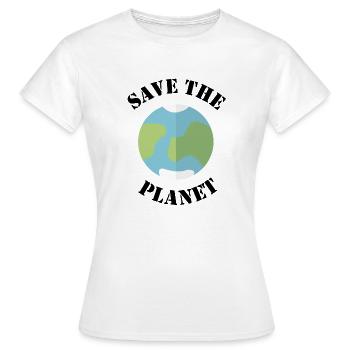 Save the planet - Frauen T-Shirt - Weiß - Vorne - AI Model Female 172 dark (172cm)