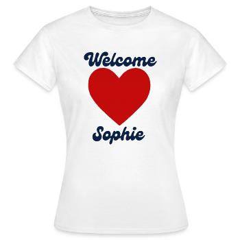 Sophie willkommen - Frauen T-Shirt - Weiß - Vorne - AI Model Female 172 dark (172cm)