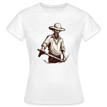Paysan énervé n°2 - T-shirt Femme - blanc - Devant - AI Model Female 172 dark (172cm)