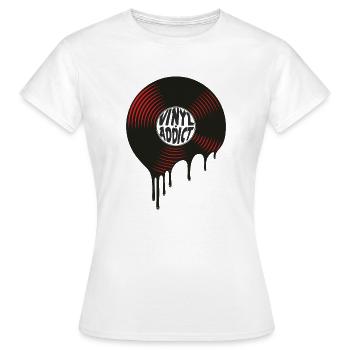 Vinyl Addict rouge fondant - T-shirt Femme - blanc - Devant - AI Model Female 172 dark (172cm)