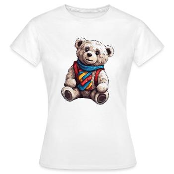 Ours en peluche / Peluche / Animal en peluche / Idée cadeau - T-shirt Femme - blanc - Devant - AI Model Female 172 dark (172cm)