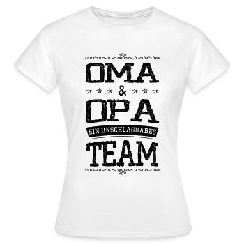 oma und opa team - Frauen T-Shirt - Weiß - Vorne - AI Model Female 172 dark (172cm)