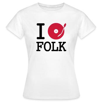 i dj / play / listen to folk - T-shirt Femme - blanc - Devant - AI Model Female 172 dark (172cm)