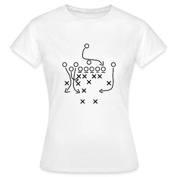 Tactique Football Américain - T-shirt Femme - blanc - Devant - AI Model Female 172 dark (172cm)