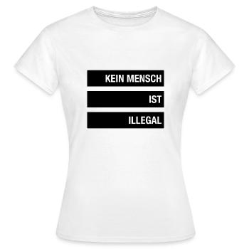 Aucun être humain n'est un antiraciste illégal - T-shirt Femme - blanc - Devant - AI Model Female 172 dark (172cm)