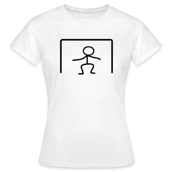 Strichmännchen Tor - Frauen T-Shirt - Weiß - Vorne - AI Model Female 172 dark (172cm)