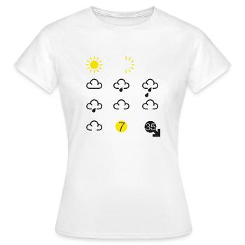 symboles de prévisions météo - T-shirt Femme - blanc - Devant - AI Model Female 172 dark (172cm)