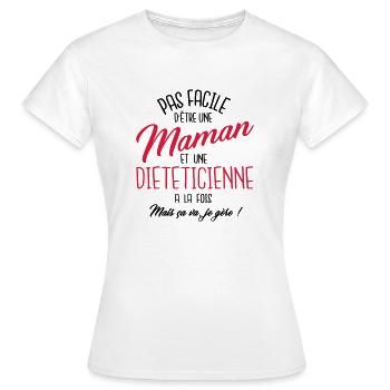 Maman et diététicienne - T-shirt Femme - blanc - Devant - AI Model Female 172 dark (172cm)