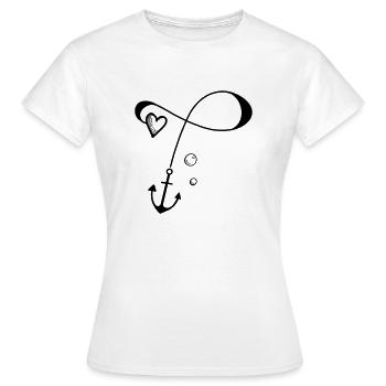 Anchor with heart on the rope - infinite love - Women's T-Shirt - white - Front - AI Model Female 172 dark (172cm)