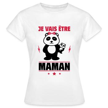 je vais etre maman, annonce grossesse - T-shirt Femme - blanc - Devant - AI Model Female 172 dark (172cm)