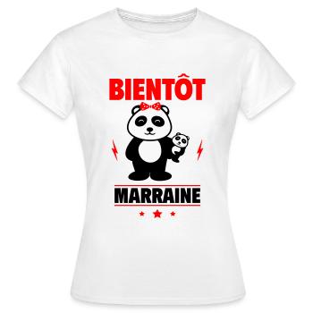 bientôt marraine,future marraine,annonce grossesse - T-shirt Femme - blanc - Devant - AI Model Female 172 dark (172cm)