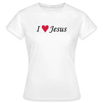 I love Jesus EN - Frauen T-Shirt - Weiß - Vorne - AI Model Female 172 dark (172cm)