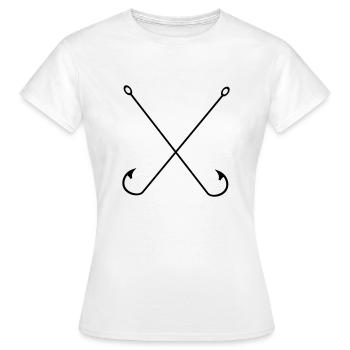 Pêche, hameçon, hameçon, vintage, hipster, poisson - T-shirt Femme - blanc - Devant - AI Model Female 172 dark (172cm)