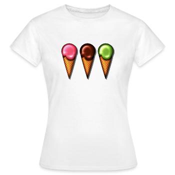 Eis, Sommer, Schoko Süss Sonne Baden Eiszeit - Frauen T-Shirt - Weiß - Vorne - AI Model Female 172 dark (172cm)