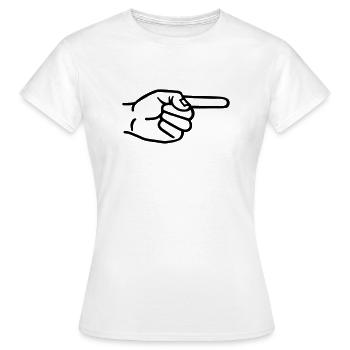 Finger - Women's T-Shirt - white - Front - AI Model Female 172 dark (172cm)