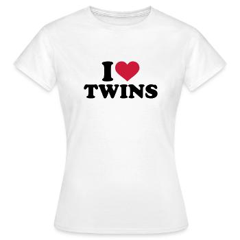 I love twins - T-shirt Femme - blanc - Devant - AI Model Female 172 dark (172cm)