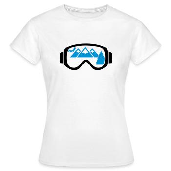 Skibrille - Frauen T-Shirt - Weiß - Vorne - AI Model Female 172 dark (172cm)
