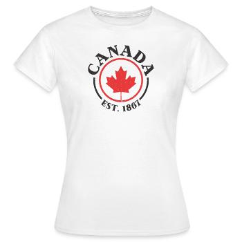 Kanada Ahornblatt Canada 1867 Geschenkidee - Frauen T-Shirt - Weiß - Vorne - AI Model Female 172 dark (172cm)