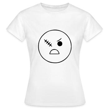 Emoji Skizze Narbe Auge schwarz - Frauen T-Shirt - Weiß - Vorne - AI Model Female 172 dark (172cm)