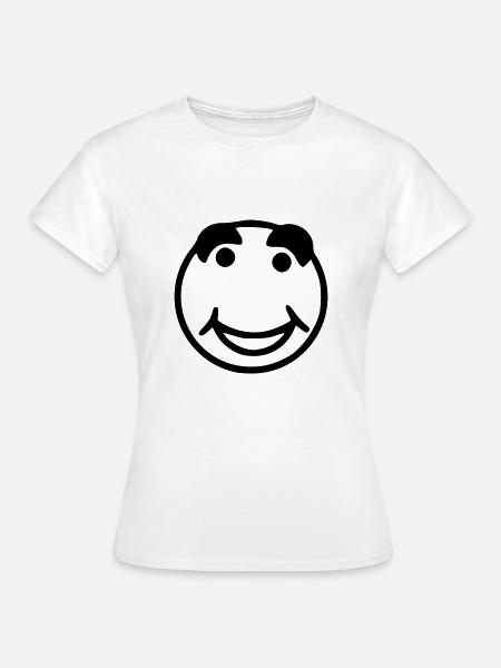 Emoji sketch happy black - Women's T-Shirt - white