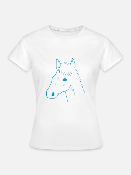 Pferdekopf Zeichnung - Frauen T-Shirt - Weiß