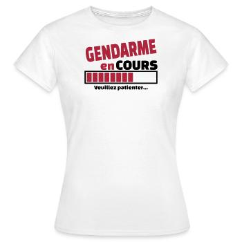 gendarme en cours - T-shirt Femme - blanc - Devant - AI Model Female 172 dark (172cm)
