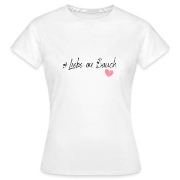 Liebe im Bauch - Frauen T-Shirt - Weiß - Vorne - AI Model Female 172 dark (172cm)