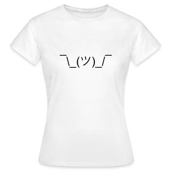 le style Shruggie Emojicon. Cadeau. idée cadeau - T-shirt Femme - blanc - Devant - AI Model Female 172 dark (172cm)